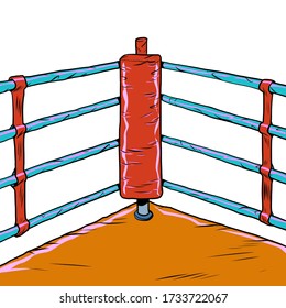 Red corner of the Boxing ring. Pop art retro vector illustration vitch vintage 50s 60s style