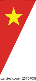 A red corner flag with a yellow star in the center, symbolizing Vietnam. Ideal for cultural, heritage, and national pride projects.