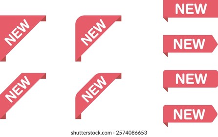 Red corner label design set
