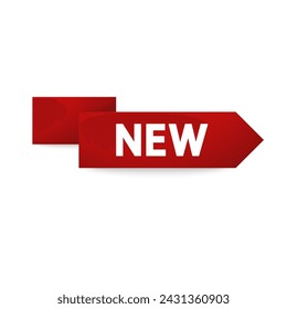 Rincón rojo nuevo aislado. Rincón rojo nuevas etiquetas. Vector.