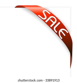 Red corner ribbon for items with sale in your eshop