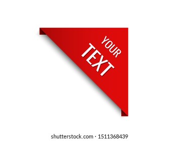 Red corner tag template. label banner with text. isolated vector image