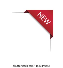 Red corner tag template. label banner with text isolated on white background. Vector illustration. Eps 10.