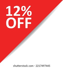 Red corner with white text 12% OFF