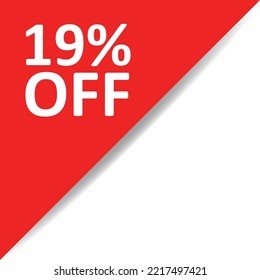 Red corner with white text 19% OFF