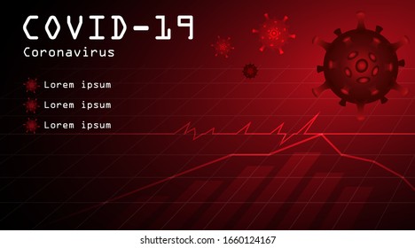 Red corona vilus or covid 19 concept vector illustration