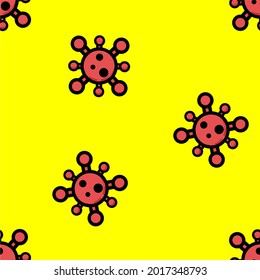 Red Corona Virus background. vector overlapping backdrop. Colorful wallpaper vector. Seamless pattern with Red Corona Virus collection. Decorative illustration, good for printing
