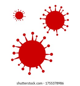 red corona virus design vector isolated on white background