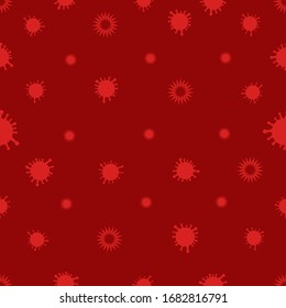Red corona virus infection seamless pattern background