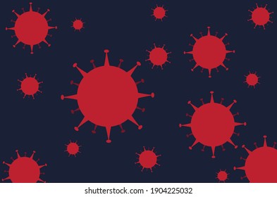 Roter Korona-Virus-Infektionsvektor mit mariniertem Hintergrund. Virus-Corona-Virus-Mikrobe-Vektorgrafik. Corona-Virus, Zeichen-Hintergrund