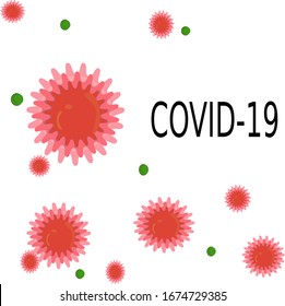 Red coronary virus of different sizes