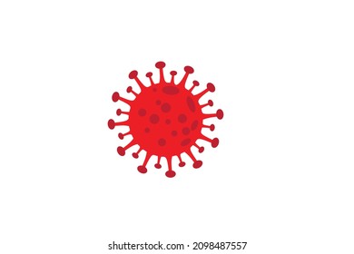 Bacterias del Coronavirus Rojo en un fondo blanco. Gráficos vectores.