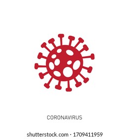 Das Konzept der roten Coronavirus-Zellen ist eine Ikone der modernen medizinischen Website. Einzeln Wohnung Vektorillustration.