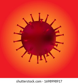 red Coronavirus Covid-19 on red background