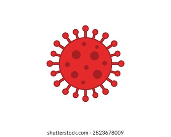 Red Coronavirus COVID-19 Virus Pathogen Icon Illustration on White Background