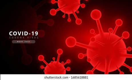 red coronavirus COVID-2019 futuristic background. blue coronavirus COVID-2019 futuristic background.3D models of coronavirus bacteria. Vector illustration covid-19 infographic background. 3D models