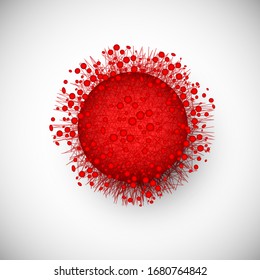 Red CoronaVirus Infection Symbol. Medicine warning pandemic epidemic and quarantine. Dangerous disease symptoms. Vector illustration