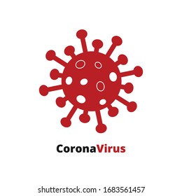Red Coronavirus on White Background. Novel Coronavirus Covid 19 NCoV - Vector