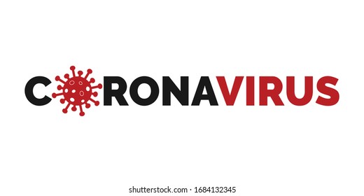 Red Coronavirus on White Background. Novel Coronavirus Covid 19 NCoV - Vector