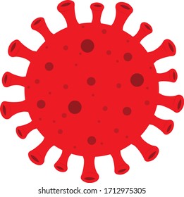 Red coronavirus symbol vector icon illustration minimalist covid-19