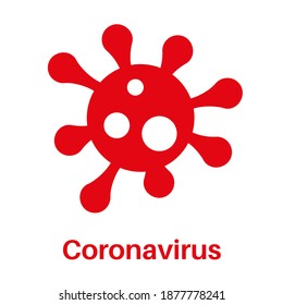 Red Coronavirus vector icon on a white background