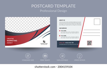 Red Corporate business postcard or EDDM postcard design template	