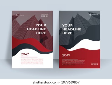 Red corporate identity cover business vector design, Flyer brochure advertising abstract background, Leaflet Modern poster magazine layout template, Annual report for presentation. Business cover idea