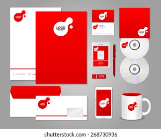 Red corporate identity template