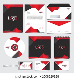 red corporate identity template set. Branding design. blank template. Business stationery mock-up with logo. large collection.