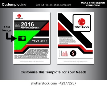 Red Corporate Report Sheet Leaflet Brochure Flyer Template A4 Size Design, Book Cover Layout Design, Abstract Red Presentation Templates