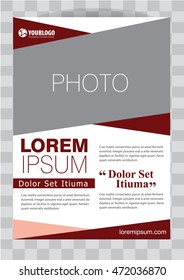 Red Corporate Vector brochure template design with elements