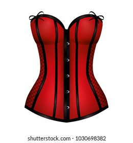 Red Corset. Vector Design Isolated For All Backgrounds. 