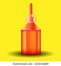 red cosmetic bottle with dropper