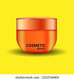 red cosmetic cream bottle vector illustration