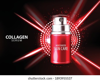 
Red cosmetic  skin care cream , serum banner artwork vector illustration