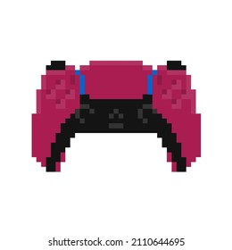 Red Cosmic Next Generation New Modern Wireless Video Game Console Controller 8bit Pixel Art
