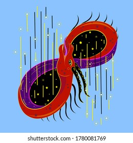 The red cosmic serpent devours its tail.
