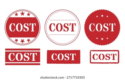 Ícone de selo de custo vermelho - coleção de vetor para uso comercial