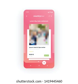 Red country tour shopping UI, UX, GUI screen for mobile apps design. Modern responsive user interface design of mobile applications including online booking screen