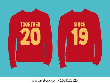 Red Couple shirt design template