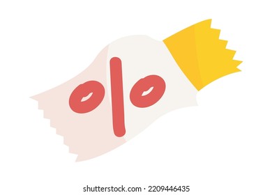 diseño de cupón rojo sobre blanco