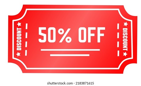 Red coupon editable vector illustration.