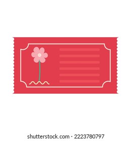 red coupon with pink flower