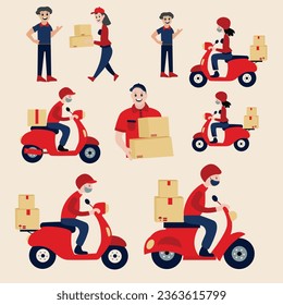 Red Courier Delivery Element Collection