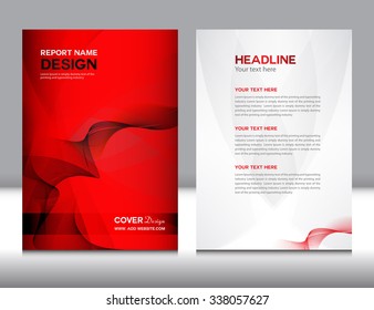 red Cover Annual report template layout design, business brochure flyer, booklet, leaflet, company profile, newsletter, presentation, catalog, book