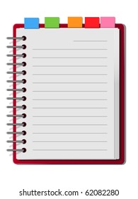 Red cover blank white note book