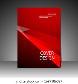 Red Cover Book Modern Design. Annual Report. Brochure Template, Catalog. Simple Flyer Promotion. Magazine. Vector Illustration