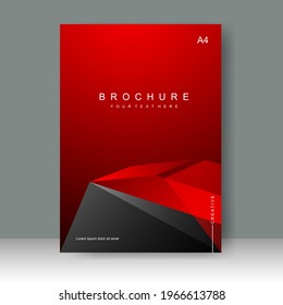 Red Cover Book modern design. Annual report. Brochure template, catalog. Simple Flyer promotion. magazine. Vector illustration