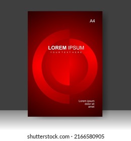 Red Cover Book Modern Design. Annual Report. Brochure Template, Catalog. Simple Flyer Promotion. Magazine. Vector Illustration