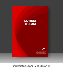 Red Cover Book modern design. Annual report. Brochure template, catalog. Simple Flyer promotion. magazine. Vector illustration